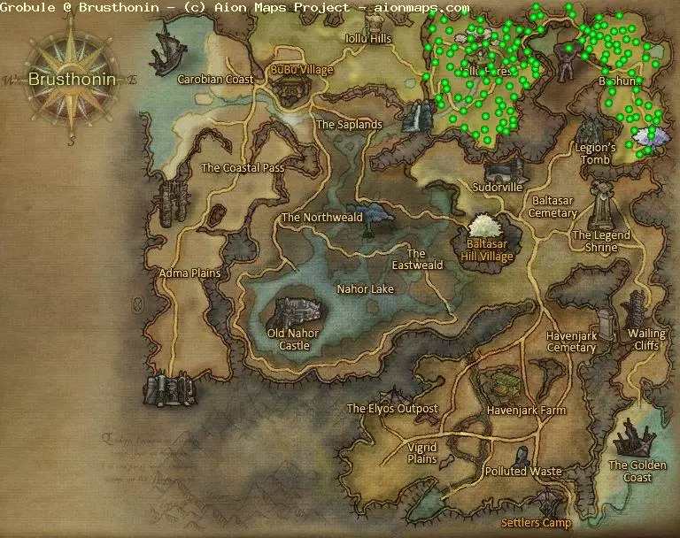 Grobule in Brusthonin